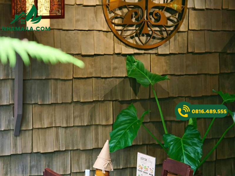 Thi công tấm pơ mu ốp vách nhà hàng – Giải pháp thẩm mỹ bền bỉ, sang trọng cho không gian